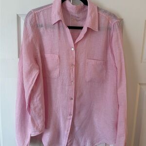Lilly Pulitzer Sea Air Light Pink Linen Shirt
